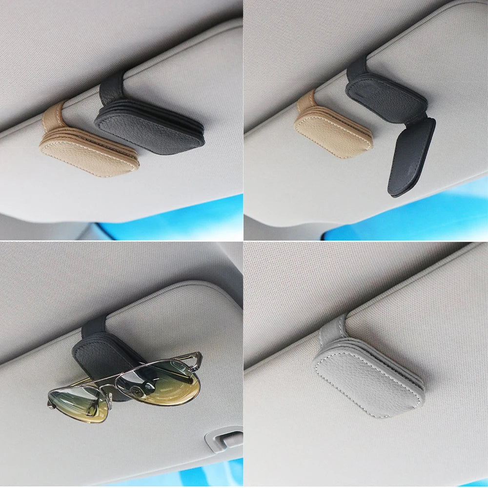 Universal Car Sunglasses Clip Card Ticket Holder Sun Visor Glasses Holder Pen Case Eyeglasses Hanger Car Interior Accessories